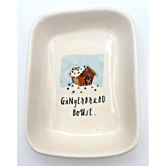Rae Dunn by Magenta Gingerbread House Snack Plate Replacement Small Ceramic Dish - Picture 1 of 7
